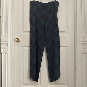 Lauren Ralph Lauren Navy Blue and Green Plaid Wide Leg Pants
